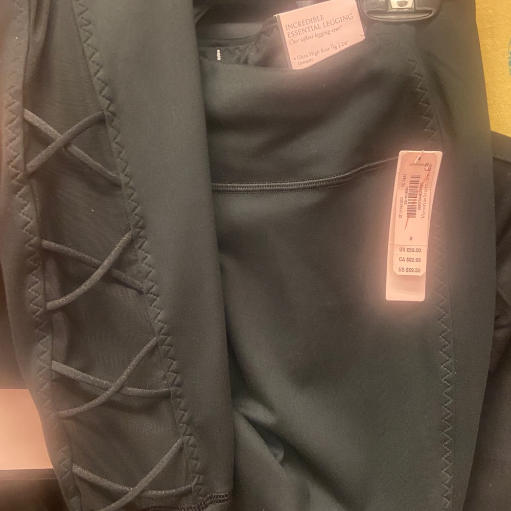 Victoria's Secret Black Leggings with Zigzag Detail
